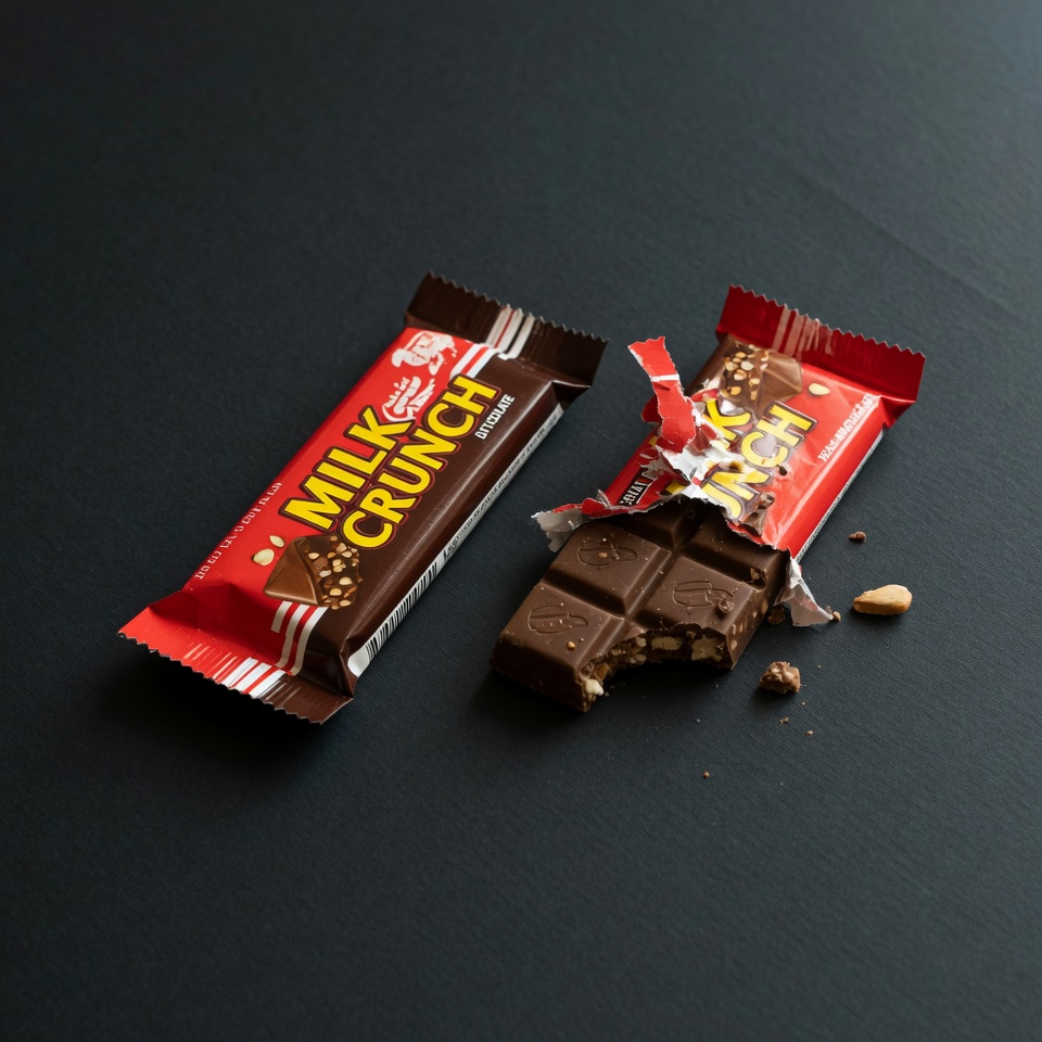 Sealed candy bar next to opened one - the choice moment