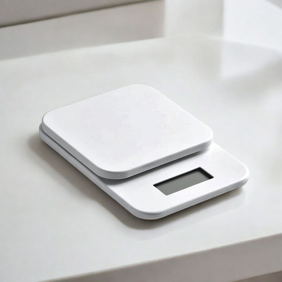 Simple digital kitchen food scale product shot